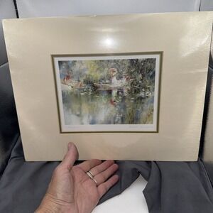 Timeless Cream Colored Water Color Print By Brent Heighton With Mat